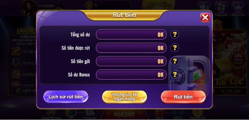 Đăng nhập tài khoản 68 game bài để bắt đầu quá trình rút tiền