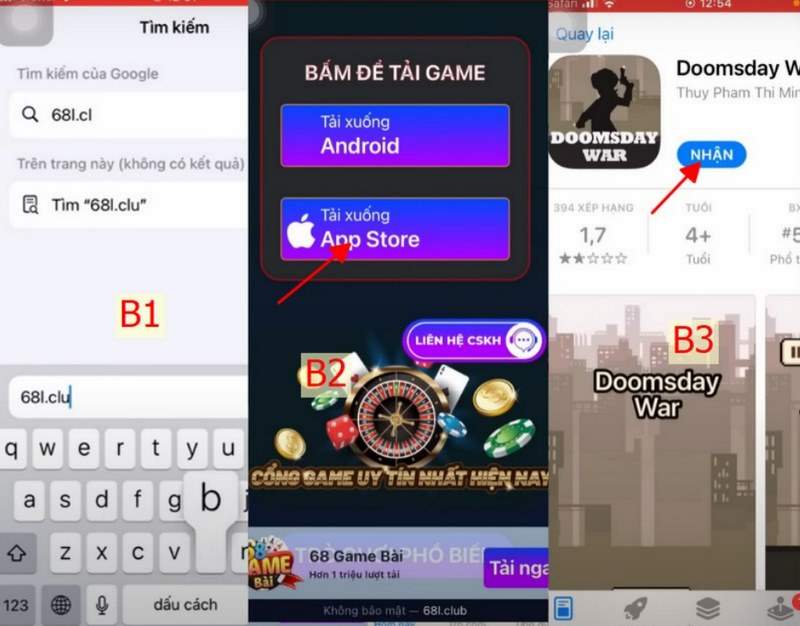 Tìm trang tải trên safari để lấy link tải và chuyển đến App Store